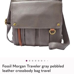 Fossil Traveler pebble Mint Green Crossbody Bag